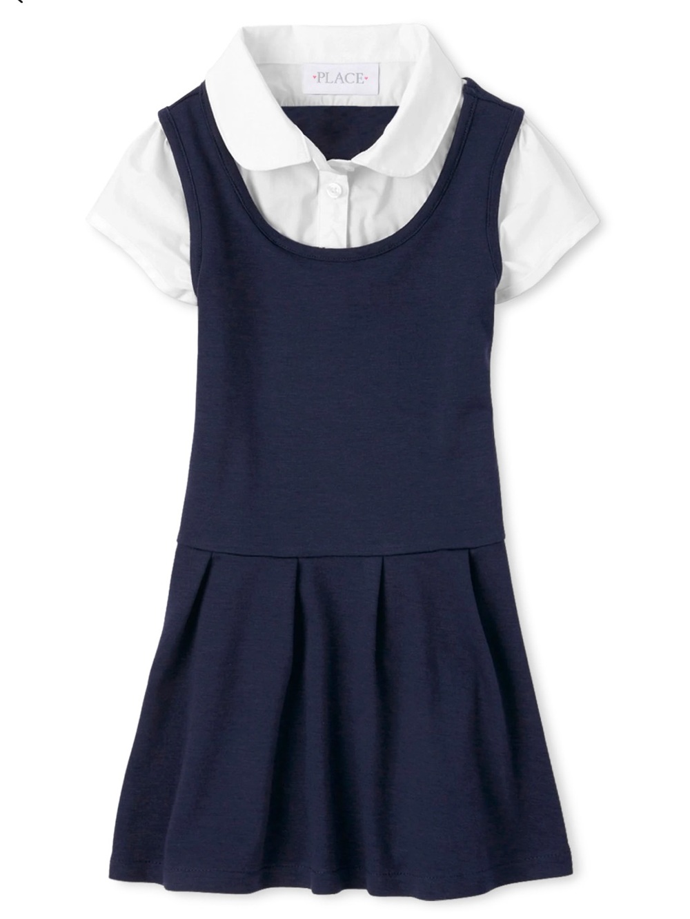 The Children's Place Navy and White School Jumper Dress
